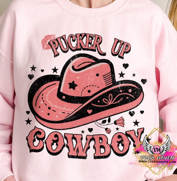 DTF print * Western * Pucker up cowboy