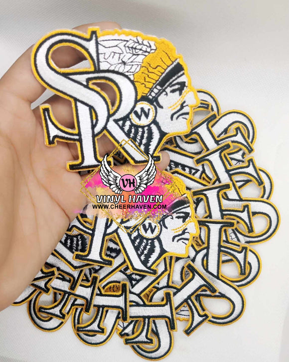 Santa Rosa Warriors embroidered iron-on logo 3.5