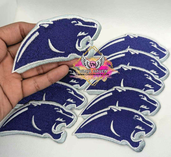 Weslaco Panthers embroidered iron-on logo patches 3.5