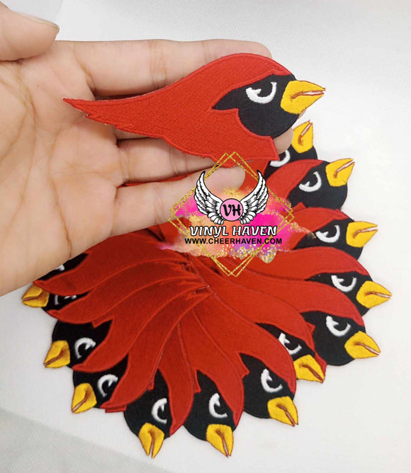 Harlingen Cardinals embroidered iron-on logo patches 3.5
