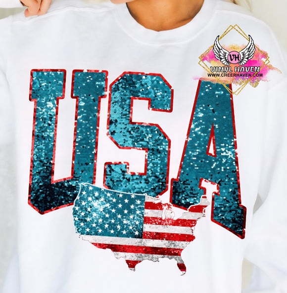 DTF Print * Patriotic * Sparkling USA