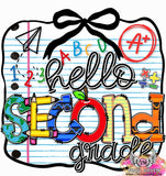 DTF Print * Back to School * Hello Grade Notesheet