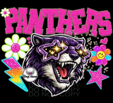 DTF Print * BacK To School * School Pride * PINK & GLITTER GLASSES MASCOT (HIGH SCHOOLS)
