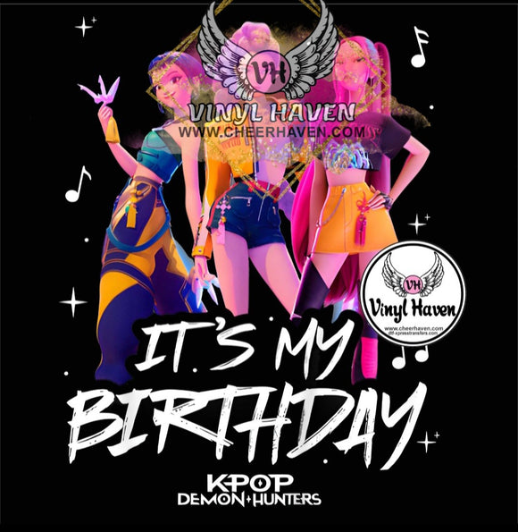 DTF Print * Movie * characters 3 girls posing H Trx * It's my birthday