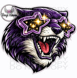 DTF Print * BacK To School * School Pride * GLITTER GLASSES MASCOT FACE (HIGH SCHOOLS)