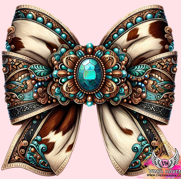 DTF print * Western * Turquoise Gem Coquette Bow