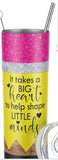 TEACHER APPRECIATION * 20oz Stainless steel tumbler * Inspirational quote * Faux glitter print design