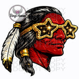 DTF Print * BacK To School * School Pride * GLITTER GLASSES MASCOT FACE (HIGH SCHOOLS)