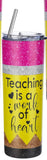 TEACHER APPRECIATION * 20oz Stainless steel tumbler * Inspirational quote * Faux glitter print design
