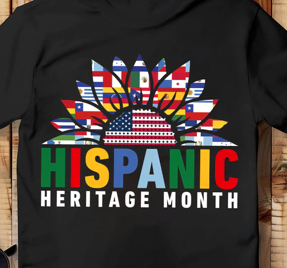 DTF print * Hispanic Heritage Month * HHM sunflower flags