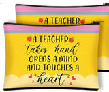 TEACHER APPRECIATION * Pencil Canvas Bag, Sticky Notes, Ballpoint Pen & keychain SET * Pencil Style