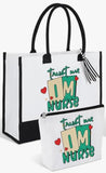 NURSE APPRECIATION *Thank You Nurse gift * Canvas Tote Bags & Makeup Cosmetic Bag Set