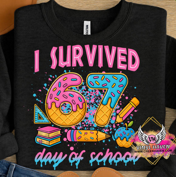 DTF Print * Fun Prints * I survived 67 days of school * 6 7