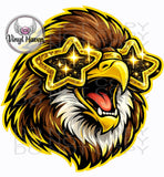 DTF Print * BacK To School * School Pride * GLITTER GLASSES MASCOT FACE (HIGH SCHOOLS)