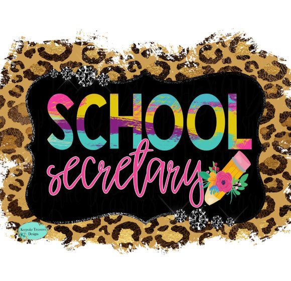 DTF Print * Back to School * School Secretary leopard