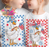 DTF Print * Patriotic * Girl Goose with Hotdog