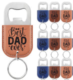 Father's Day gift * Best Dad Faux leather keychain bottle opener