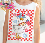 DTF Print * Patriotic * Girl Goose with Hotdog