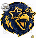 DTF Print * BacK To School * School Pride * GLITTER GLASSES MASCOT FACE (HIGH SCHOOLS)