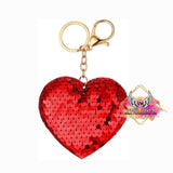 Valentines * Heart sequins keychain