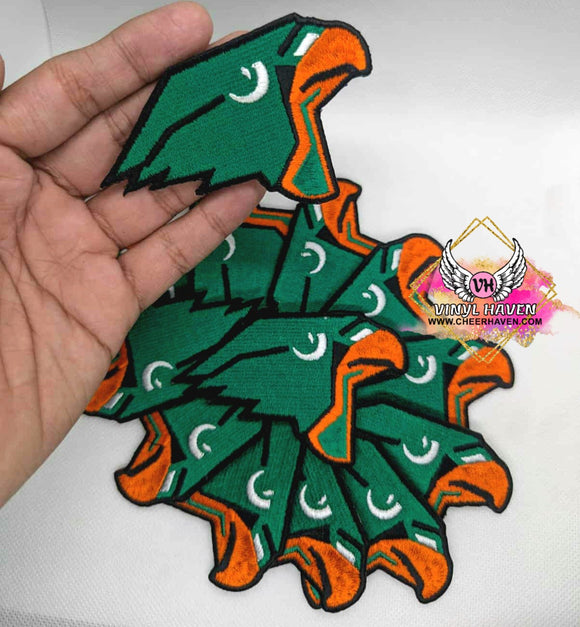 Harlingen South Hawks embroidered iron-on logo patches 3.5