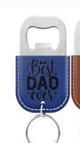 Father's Day gift * Best Dad Faux leather keychain bottle opener