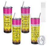 TEACHER APPRECIATION * 20oz Stainless steel tumbler * Inspirational quote * Faux glitter print design