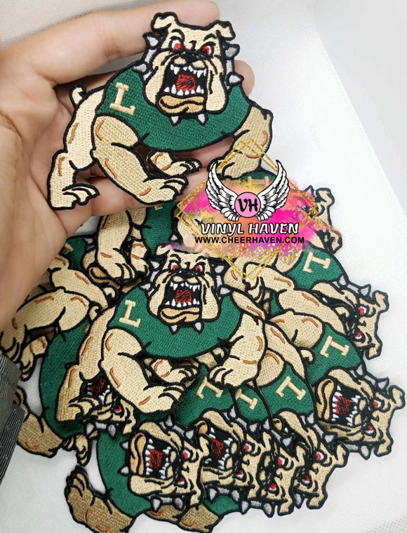 Lyford Bulldogs embroidered iron-on logo 3.5