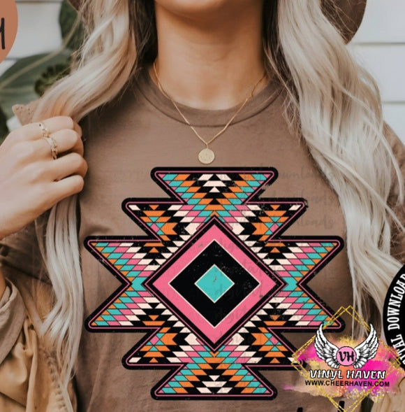 DTF print * Western * Aztec colorful symbol