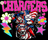 DTF Print * BacK To School * School Pride * PINK & GLITTER GLASSES MASCOT (HIGH SCHOOLS)