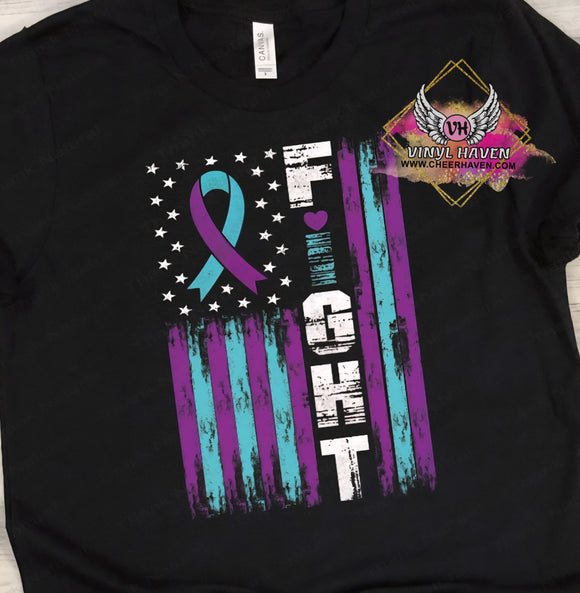 DTF Print * Suicide Prevention Awareness * Fight Flag