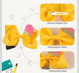 Back to school Pencil hair bow with clip 3"x4.7"