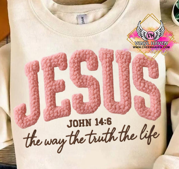 DTF Print * Christmas * Faux yarn/Crochet Jesus the way the truth the life