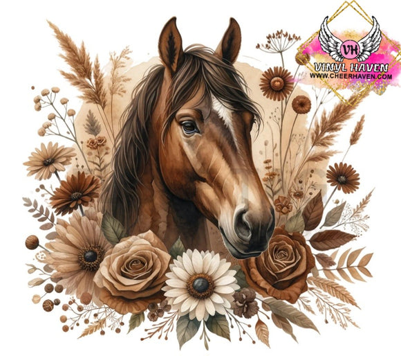 DTF print * Western * Floral Horse