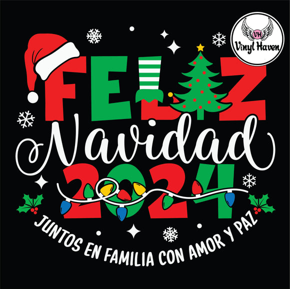 DTF Print * Christmas * Feliz Navidada Juntos en Familia 2024