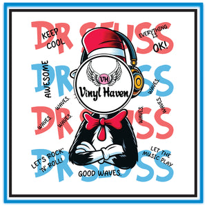 DTF Print * Read Across America * Cool Cat headphones #59