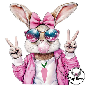 DTF Print * Easter * Bubblegum Peace Bunny