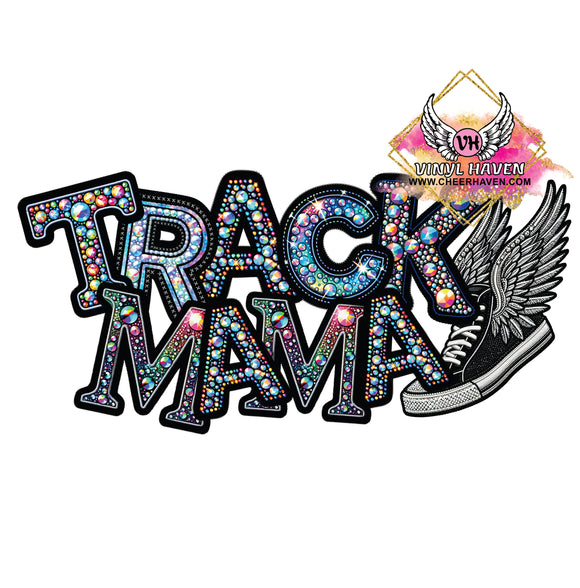 DTF Print * Back to School * Faux Rhinestones Track Mama