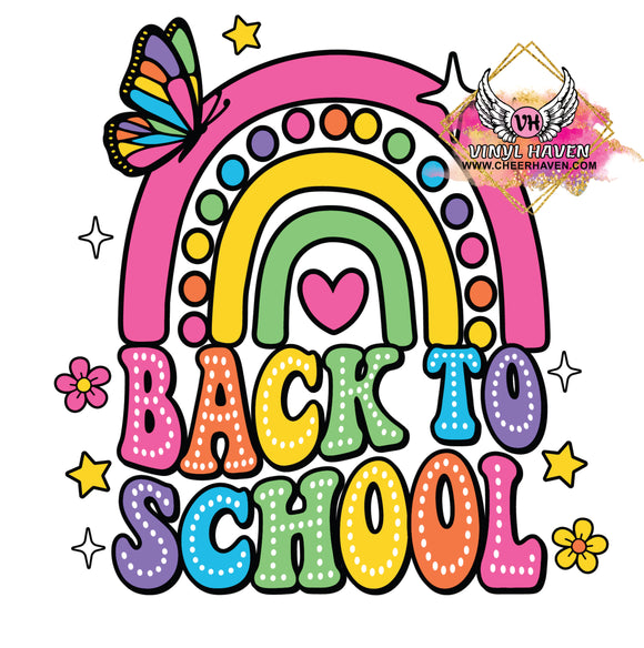 DTF Print * Back to School * Back to school rainbow with butterfly