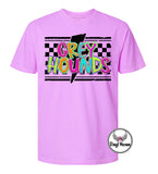 DTF Print * Back to School * Neon Checkered Lightning