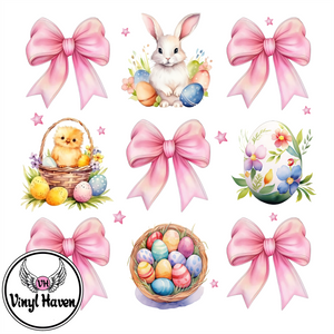 DTF Print * Easter * Floral Spring Easter things and bows