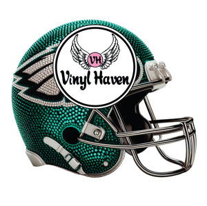 DTF Print * Football Game Day * Faux rhinestones Eagles Helmet