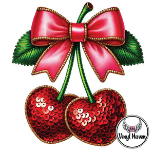 DTF Print * Valentine's * Cherries & Bow