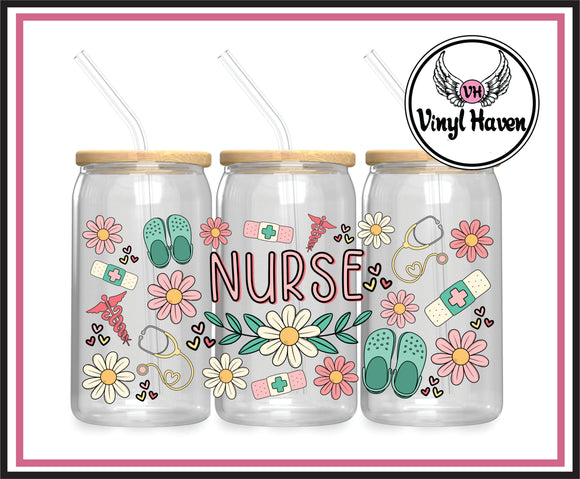 UV DTF Wrap * Floral Nurse