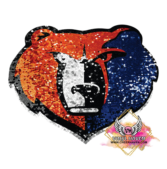 DTF Print * Realistic Texture Faux Sequins * Grizzlies logo