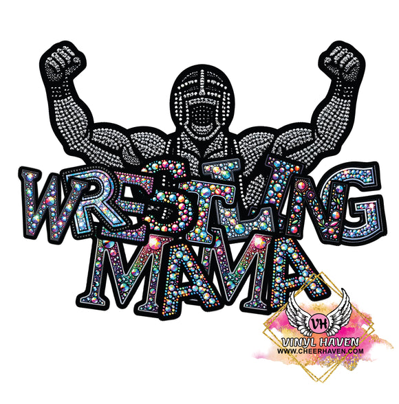 DTF Print * Back to School * Faux Rhinestones Wrestling Mama