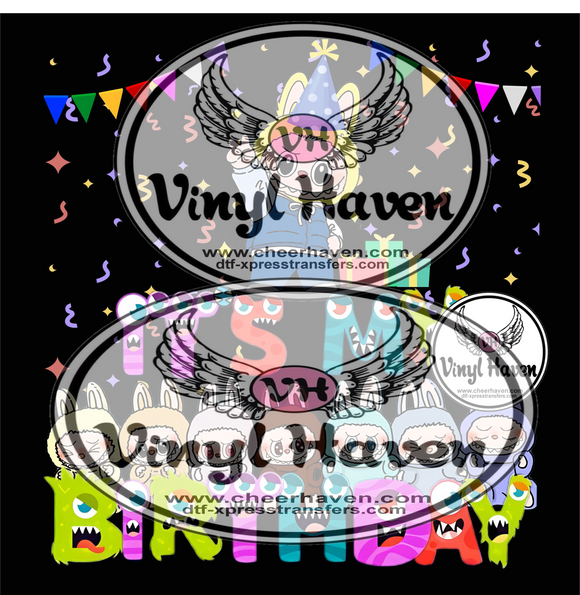 DTF Print * Birthday It's my Birthday colorful monsters