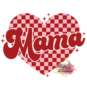 DTF Print * Valentine's * Mama checkered heart