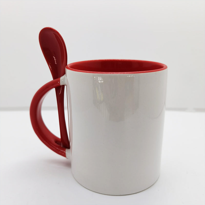 11oz Sublimation Ceramic mug with spoon  Cheer Haven LLC.