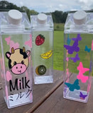 Acrylic milk carton tumbler bottle 500ml